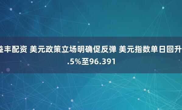 益丰配资 美元政策立场明确促反弹 美元指数单日回升0.5%至96.391